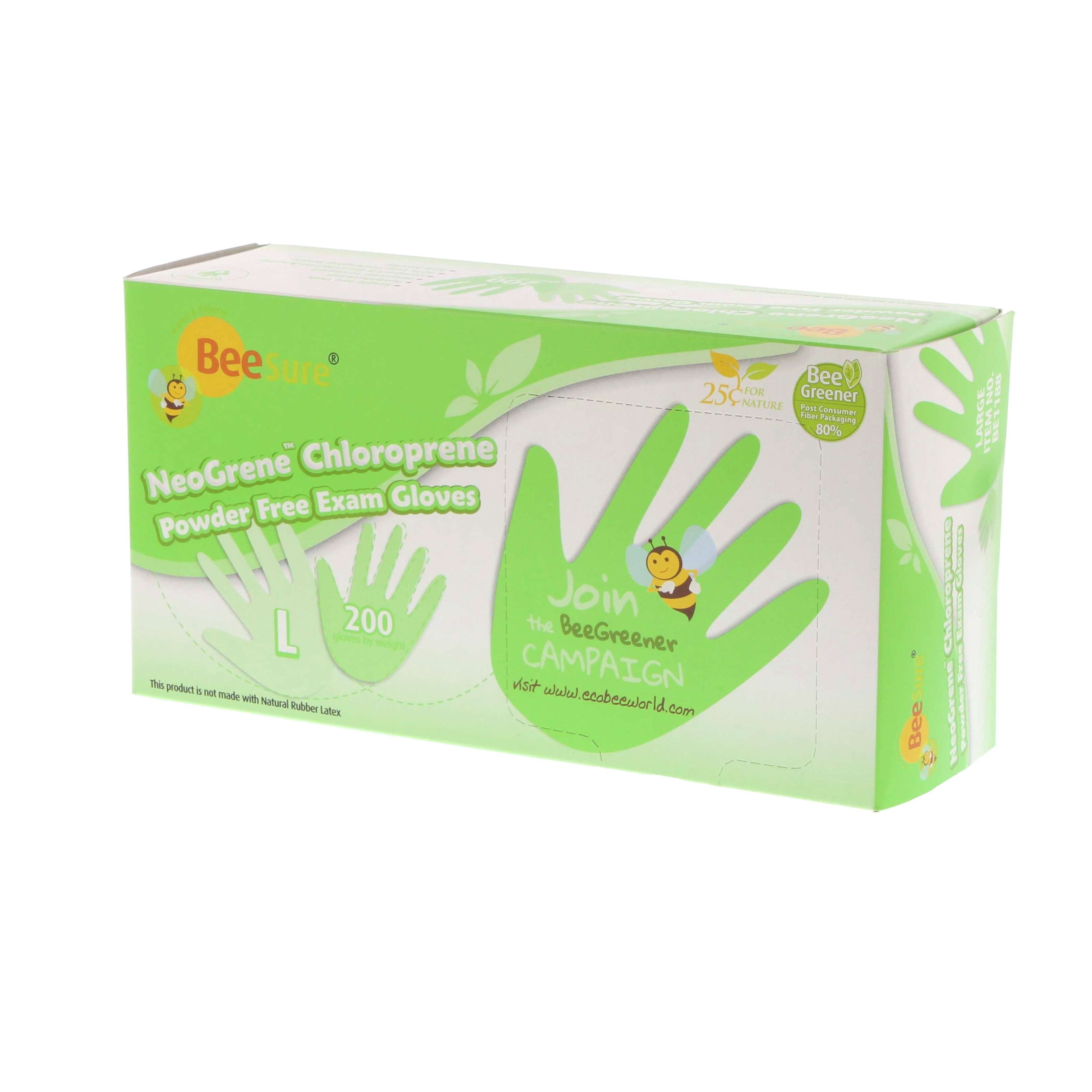 Cranberry 1188 BeeSure NeoGrene Chloroprene Examination Gloves Powder Free Large 200/Box Cranberry 1188 BeeSure NeoGrene Chloroprene Examination Gloves Powder Free Large 200/Box